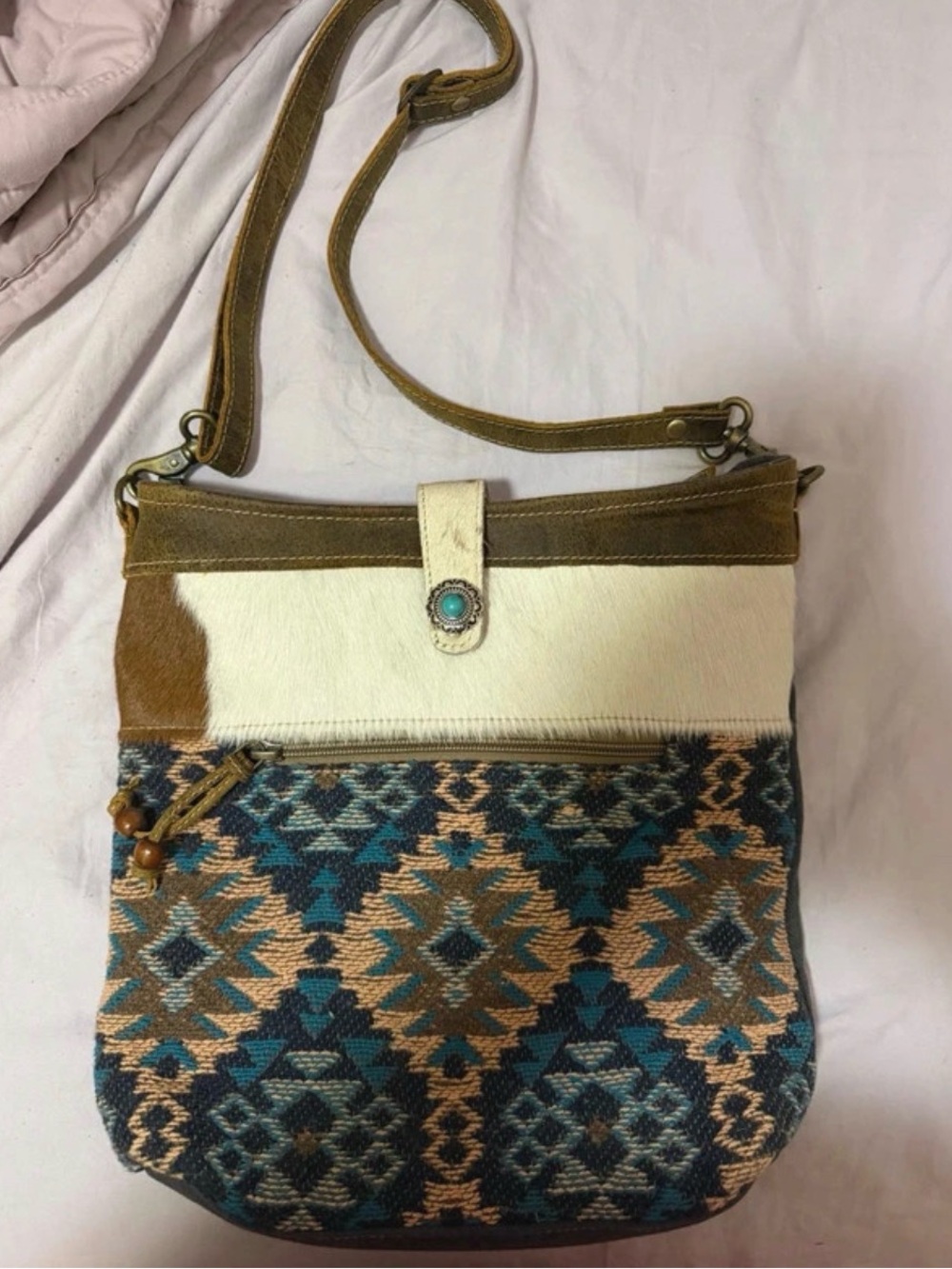 Myra Bag Turquoise, Cream & Brown Southwestern Crossbody